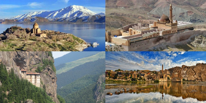 Akdamar Church, Ishakpasha Palace, Sumela Monastery and Hasankeyf